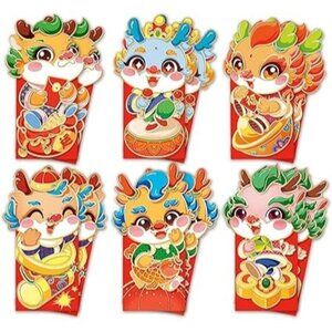 Festive Dragon-Themed Red Envelopes